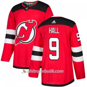 Män Ishockey New Jersey Devils Tröja Taylor Hall 9 Adidas 2017-2018 Röd Authentic